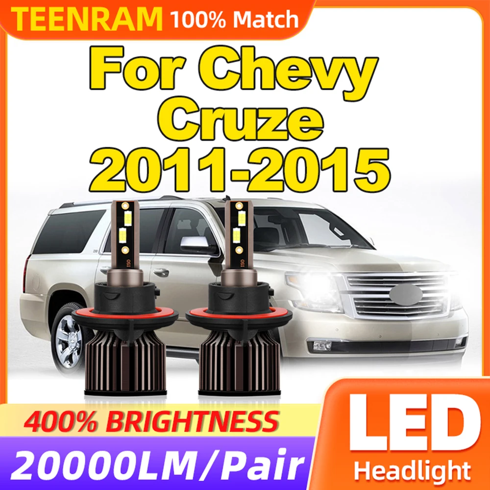 Canbus LED Headlight Bulbs 20000LM Super Bright CSP Chips Auto Lights 12V 6000K For Chevy Cruze 2011 2012 2013 2014 2015