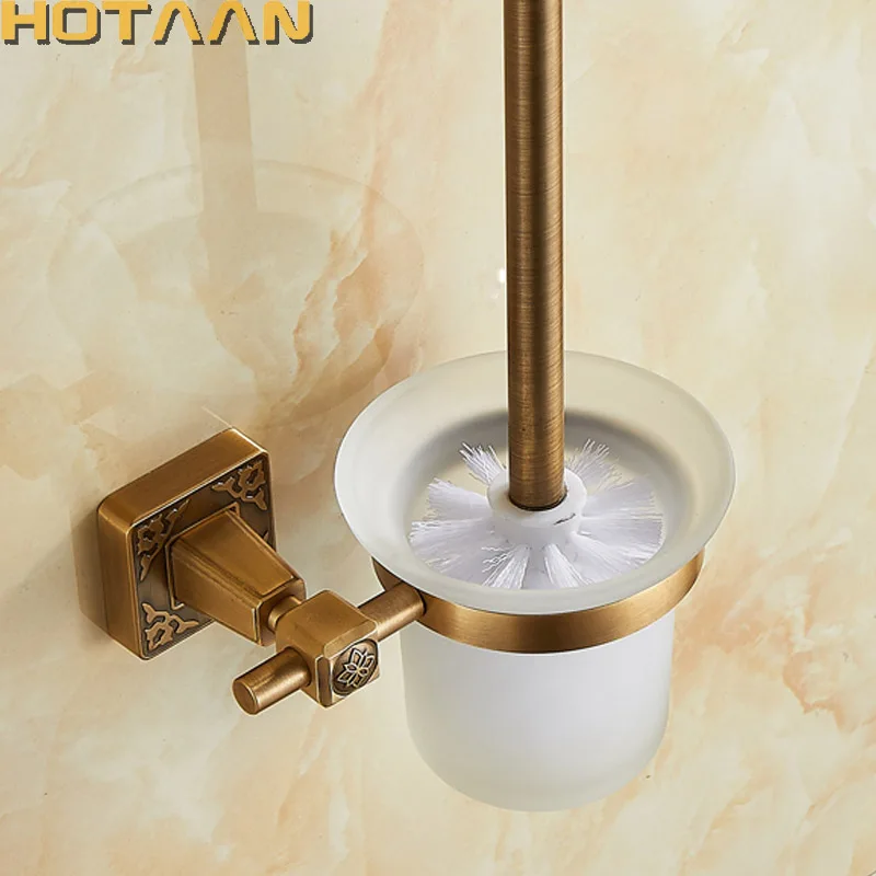 Antique Brass Color Wall Mounted Solid Aluminium Made Anti-Rust Toilet Brush Holder For Bathroom Accessories Set Bath Products