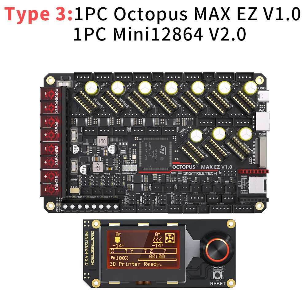 BIGTREETECH Octopus MAX EZ V1.0 BTT Moederbord Upgrade Octopus Pro 3D Printer Onderdelen TMC5160 TMC2209 Voor Voron 2.4 Kits CoreXY