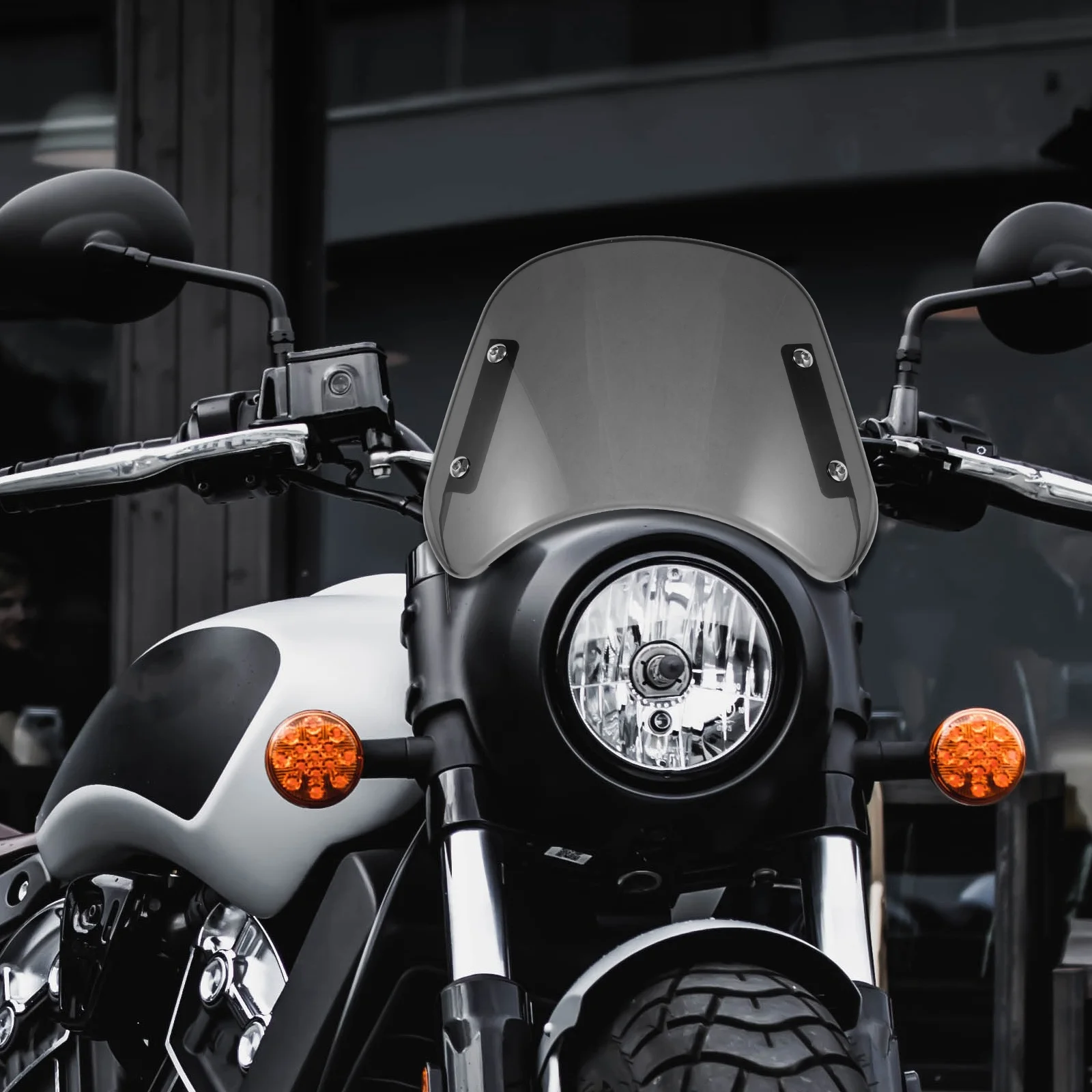 

5-7 Inch Universal Motorcycle Windscreen Clear Vintage Wind Deflector Large Windshield Replacement Motorcycle Part