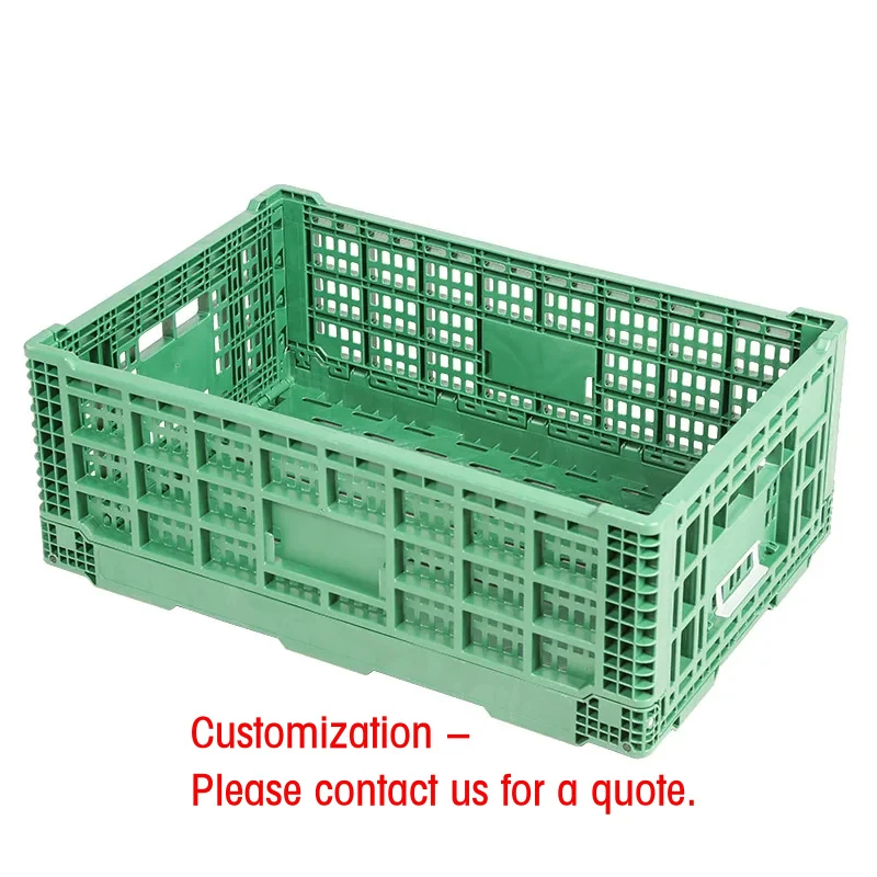 custom.Supermarket Collapsible Plastic Vegetable Crate Agriculture Stacking Turnover Plastic Collapsible Storage Basket
