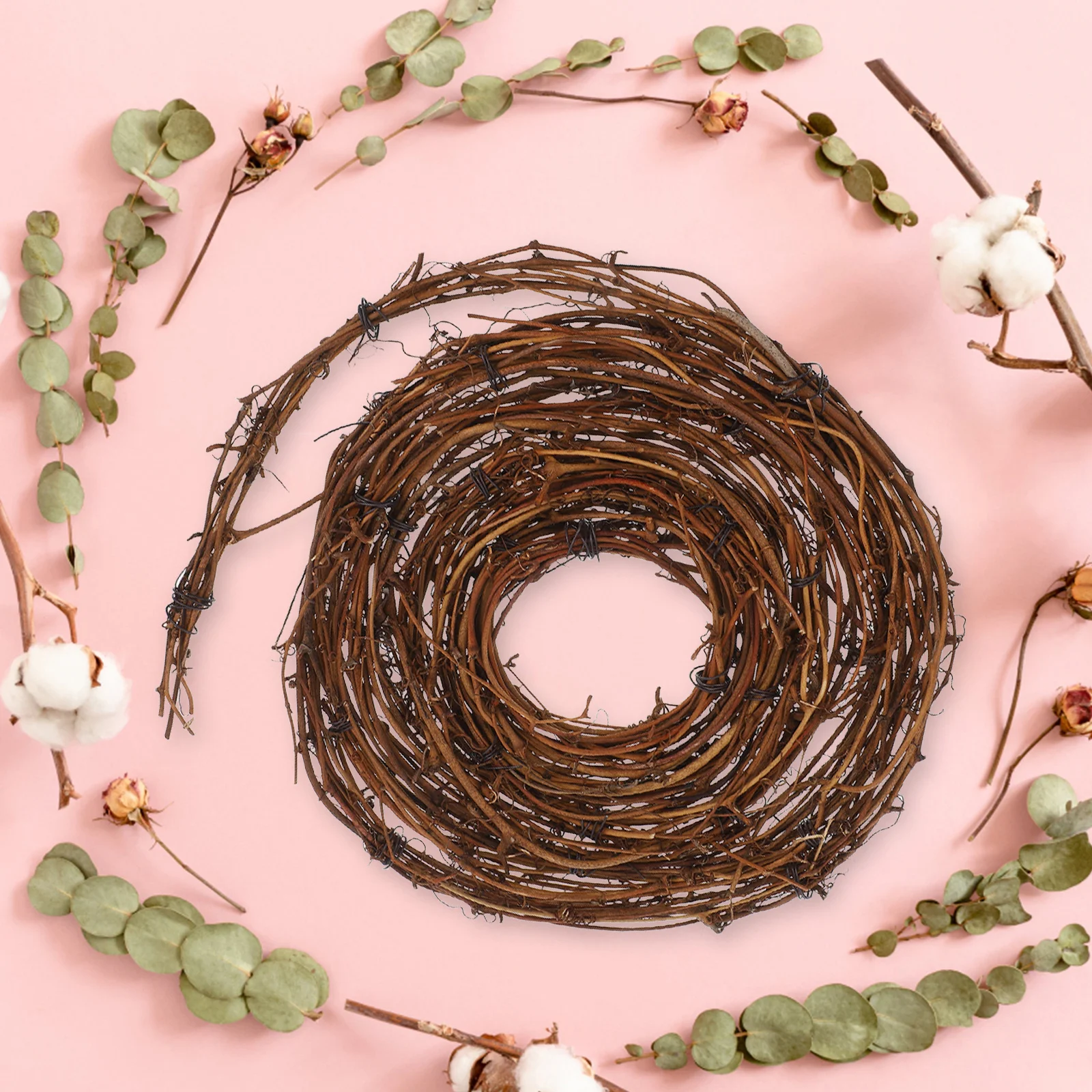 

1pc Rattan Wreath Base Dried Floral Frame For Craft Making Diy Natural Rings Wedding Store Décor Multi-Use Parts Front Door