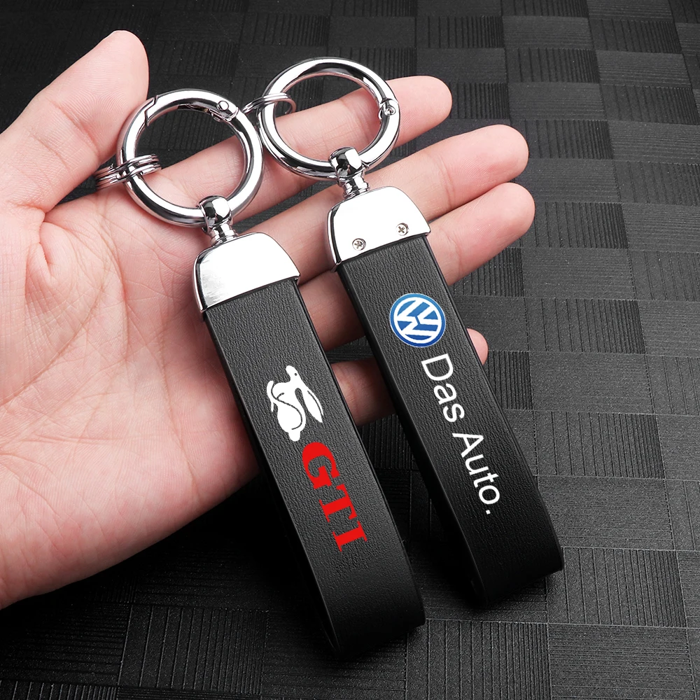 Leather Keychain Car Key Decoration Pendant Holder For Volkswagen VW Golf Polo Tiguan Passat B6 Jetta Touran GTI Touareg RLINE