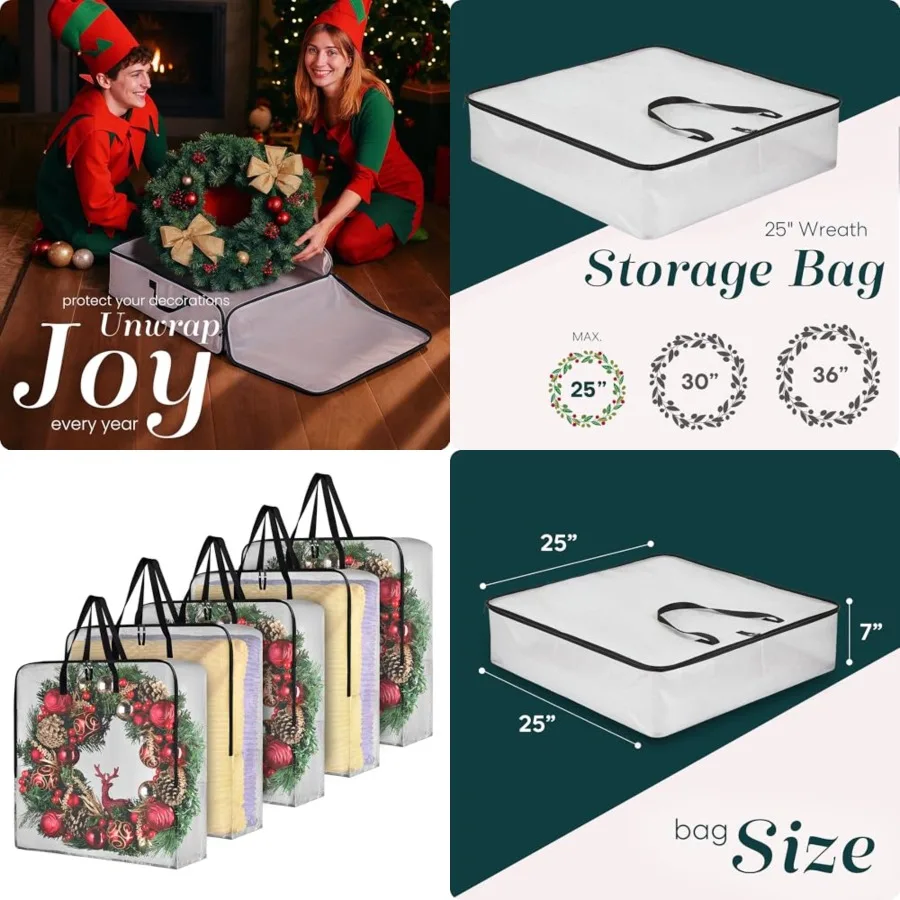 5-Pack Wreath Storage Bag, 25