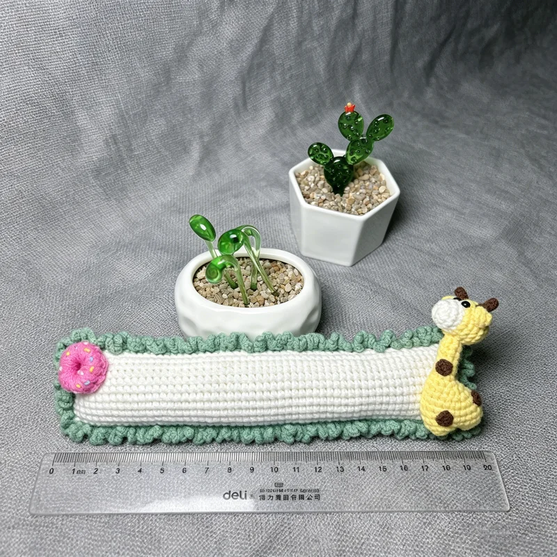 

Personalized Crochet Giraffe Car Parking Number Plate, Handmade Knitted Temporary Phone Display Card, Custom Name Auto Interior