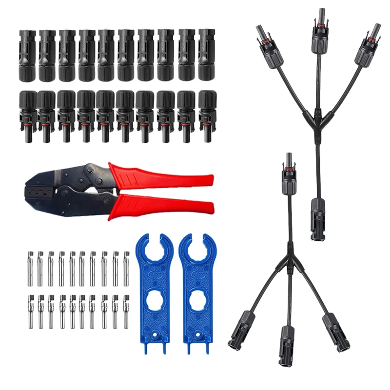 

Y-Type 1-Way 3 Photovoltaic Connector Photovoltaic Connector 2 Connector Spanners 1 Photovoltaic Wire Crimping Pliers