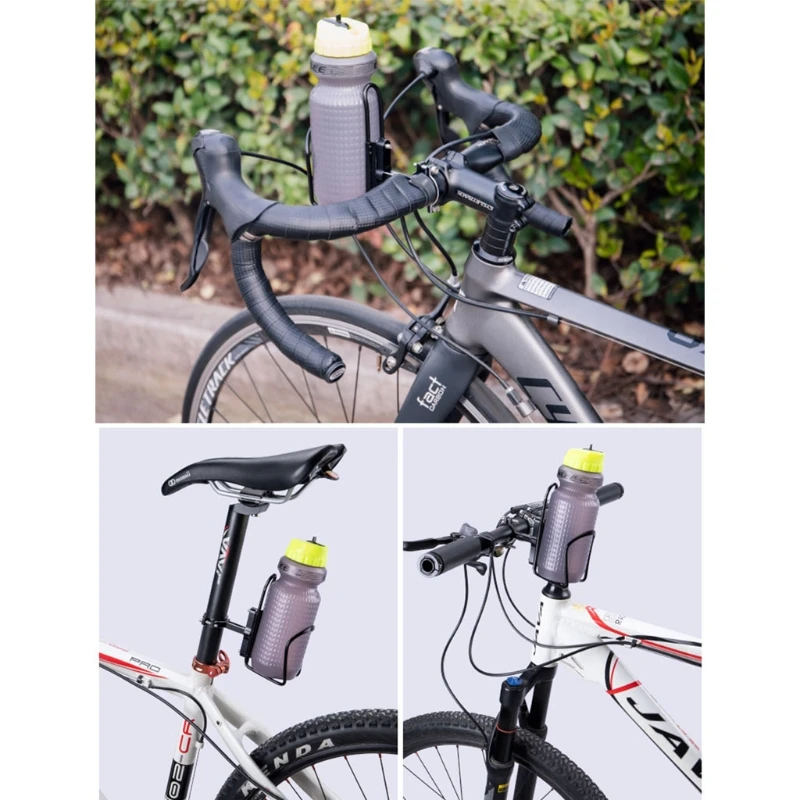 1pcs Adjustable Bicycle Water Bottle Holder  MTB Bike Adapter Double Bottle Cage Adapter Mount Handlebar Rack Mount