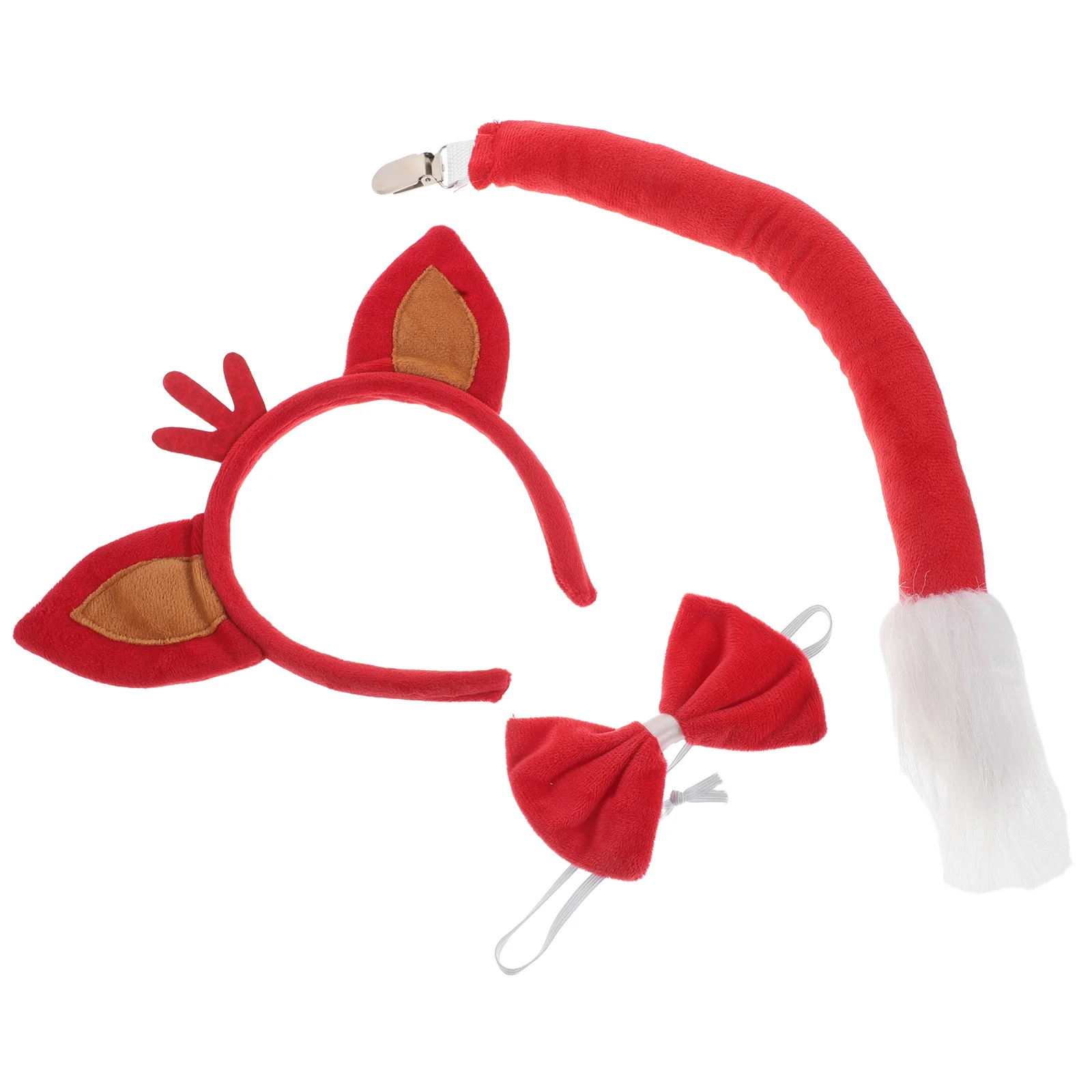 

1 set 1 Set Fox Headband With Tail Bow Tie Animal Ears For Women Cosplay Party Halloween Costume Accessory Cartoon Dress Up
