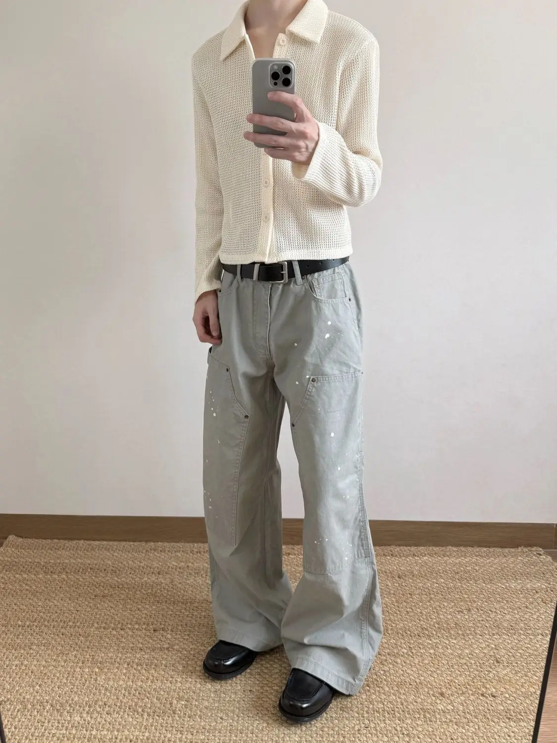 Men's Splashing Ink Design Baggy Jeans Spring Street Trousers Young Boys Sweatpants Male Straight Loose Casual Wide Leg Pants