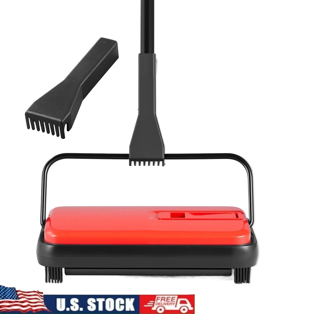 

Manual Carpet Sweeper with 300ml Dust Bin Effortless Cleaning Compact Design Ideal Home Office Quick Dirt Removal