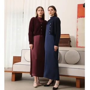 Vestido de manga comprida cetim com cinto para mulheres, cardigan mohair com botões, pode combinar, alta qualidade, roupas de meninas, AP 25AW, 3 cores 6 principais vendas vestidos de pelos - №2