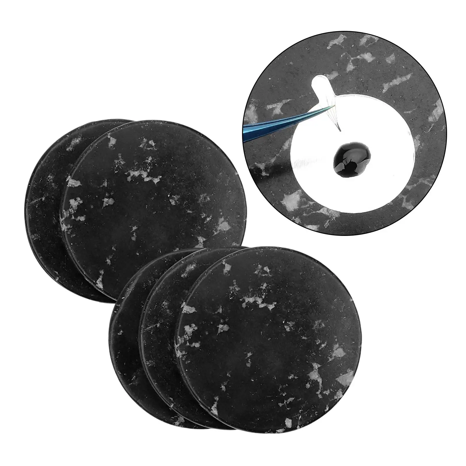 5Pcs Eyelashes Extension Jade Stone Cosmetic Tool Glue Pallet Home Salon