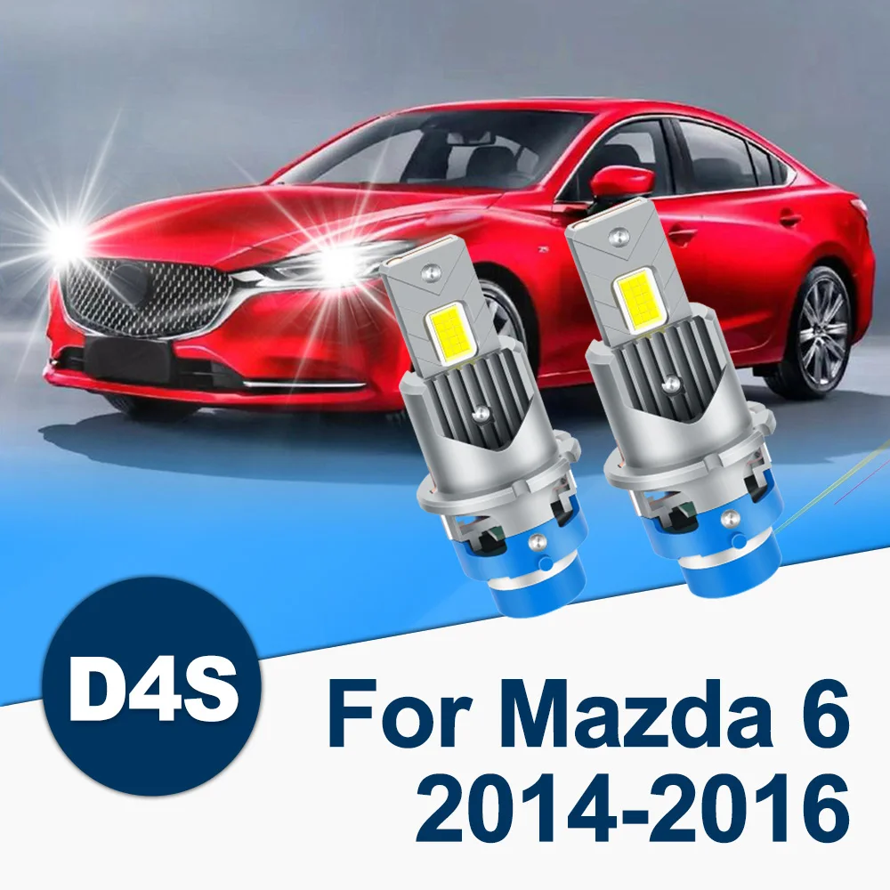 

For Mazda 6 2014-2016 D4S D4R LED Headlights High Low Beam Light Conversion Extremely White 6000K 1:1 size Replacement Bulbs