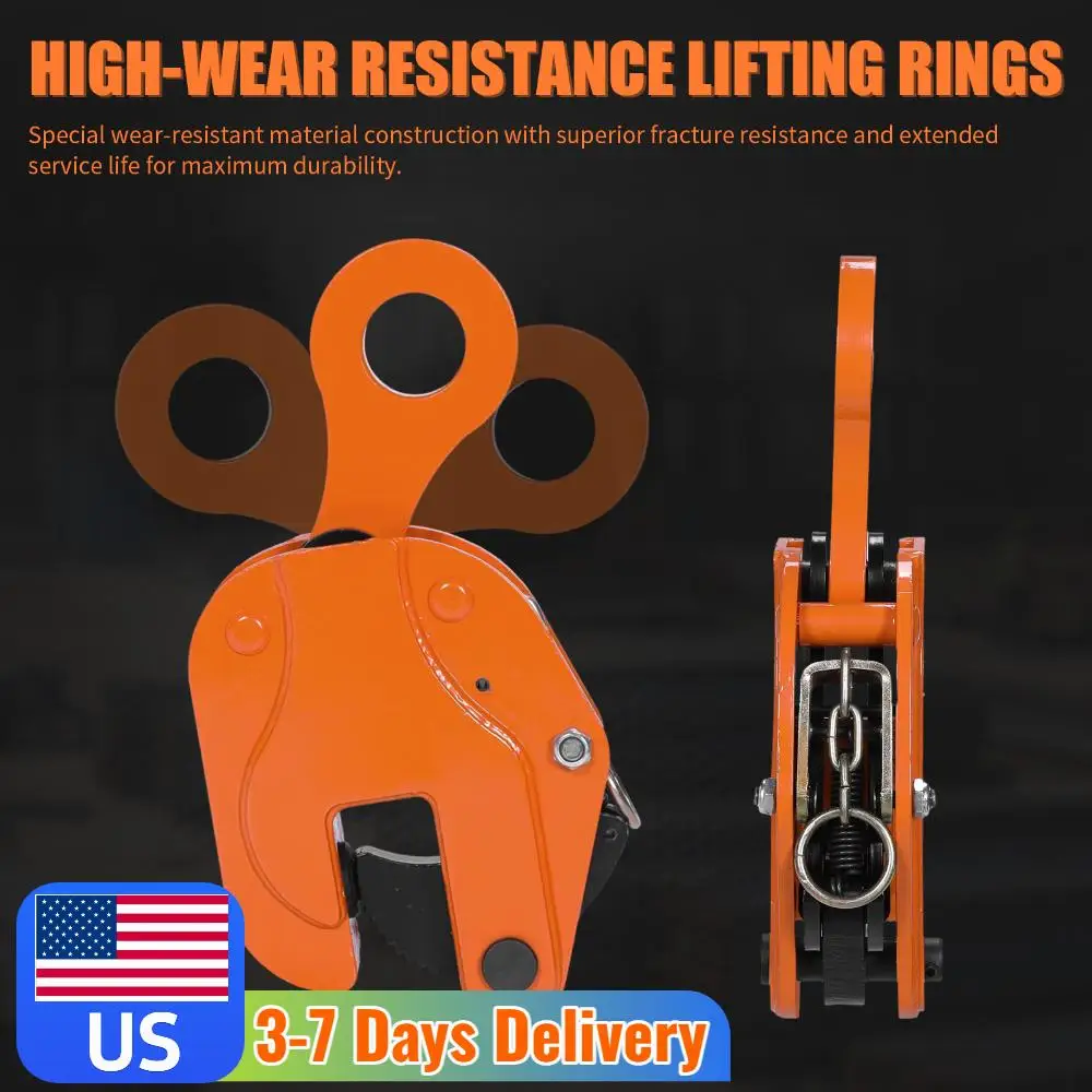 

Adjustable Thicken Loading Hook Wear Resist Industrial Steel Plate Clamp Anti-Slip for Industry Crane Home Business