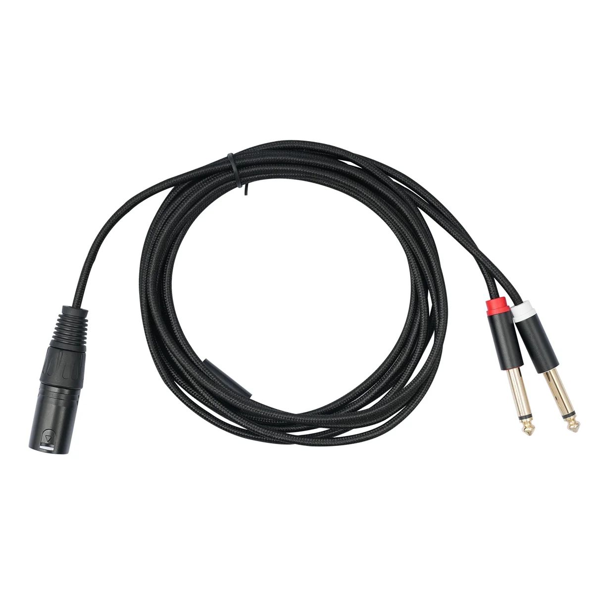 

XLR Male to Dual 6.35mm Plug Audio Microphone Cable Microphone Cable Adapter Y-Splitter 2m