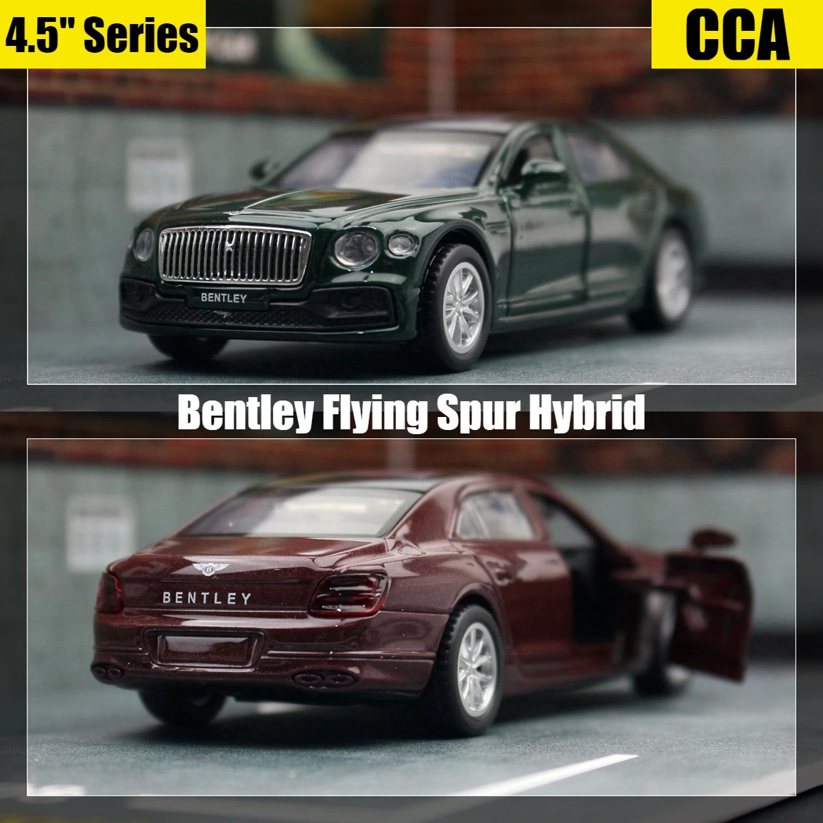 1/47 bentley voando spur híbrido carro de brinquedo para crianças diecast metal 1:43 modelo em miniatura puxar para trás roda livre coleção presente menino