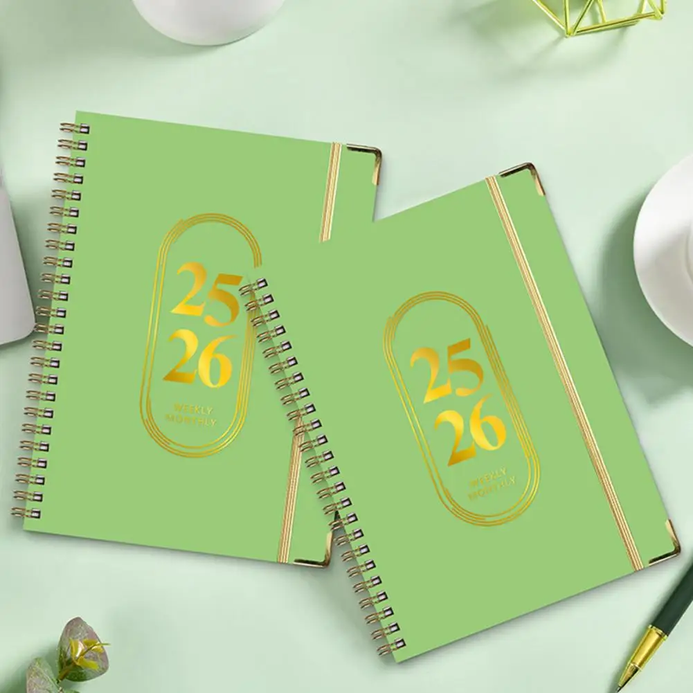 Блокнот-планировщик 2024, органайзер для концов жизни, 2025-2026, спиральный планировщик, книга с наклейками, эластичная для офиса