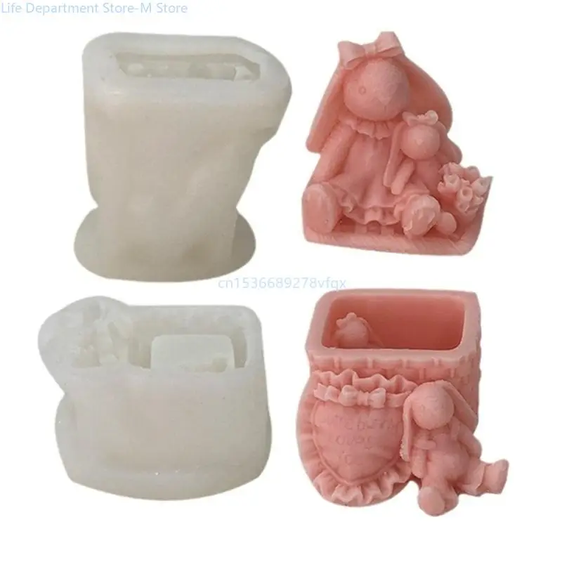 

Spring Rabbit Resin Jar Molds with Lid for Making Jewelry Jar Storage Box