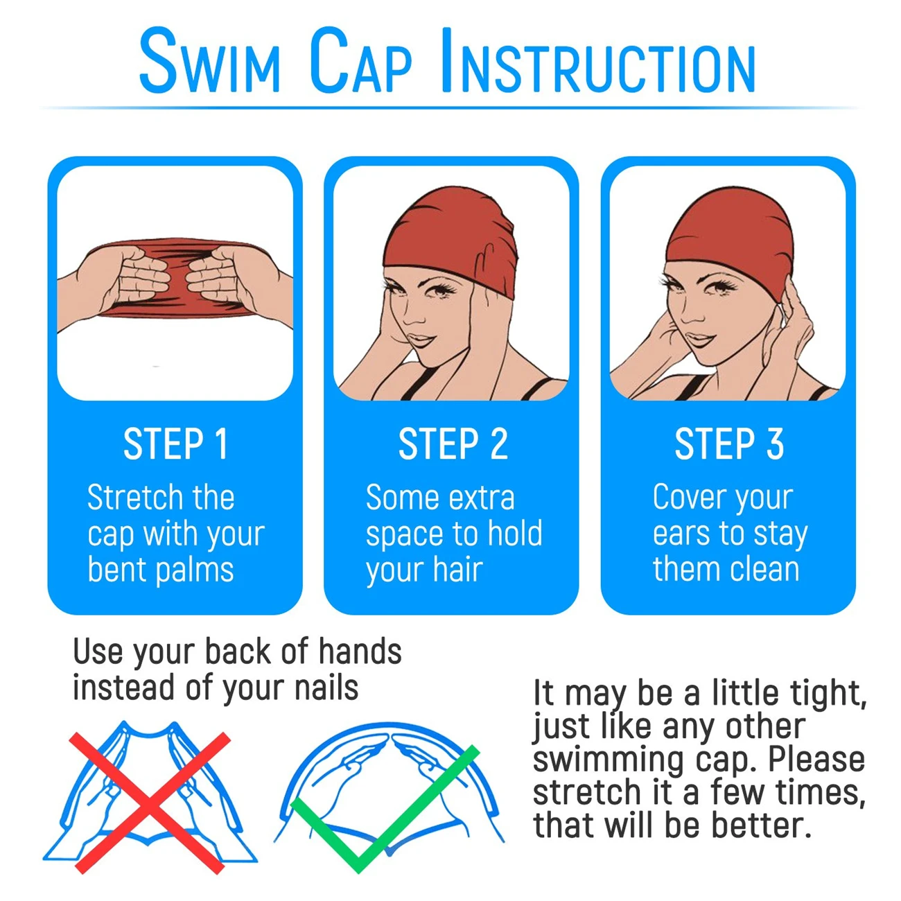 Swimming Cap Silicone Waterproof Swim Caps for Men Women Adult Kids Long Hair Pool Hat with Ear Cover Protector Diving Equipment