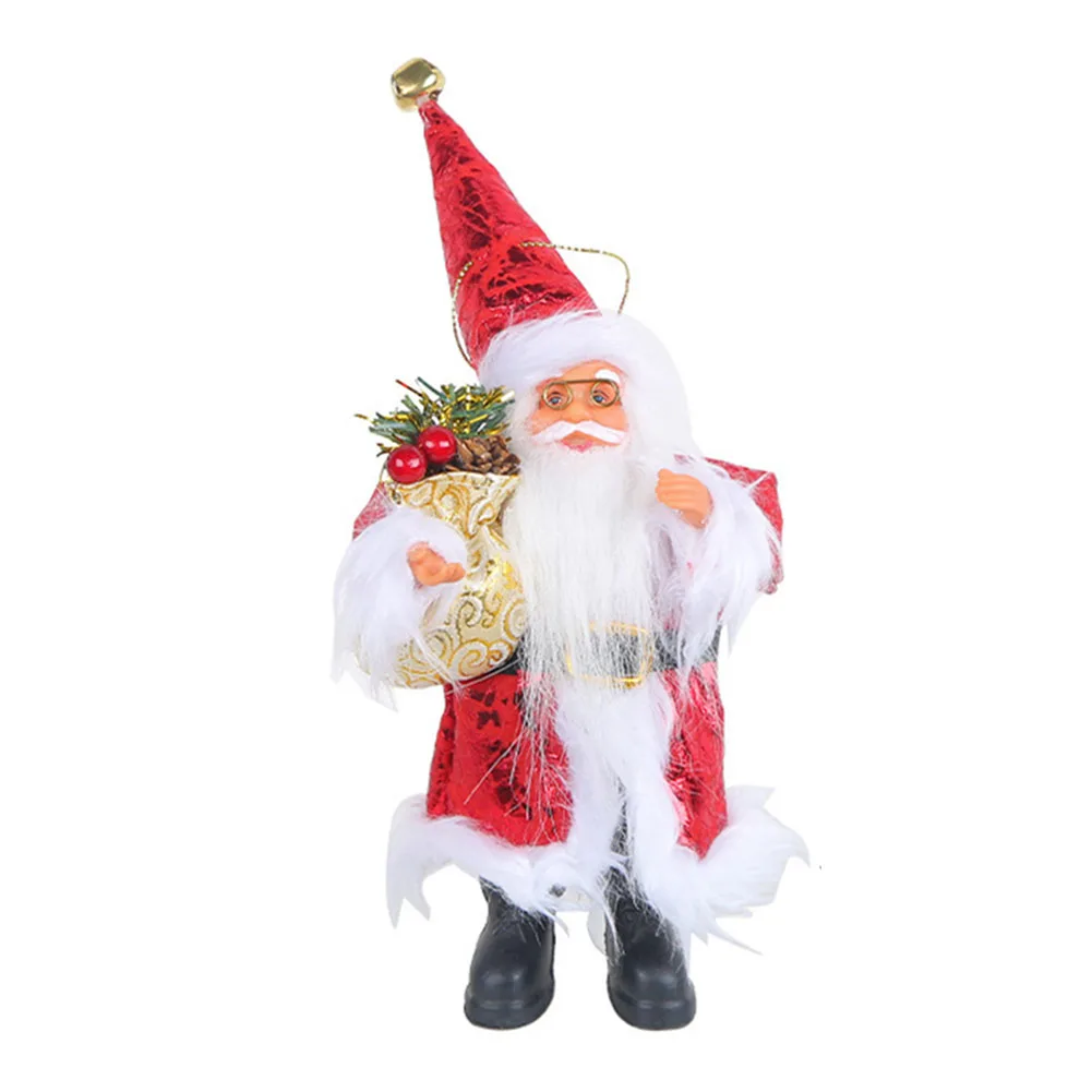 7inch Red Pink White Christmas Standing Santa Claus Doll Christmas Santa Figurines Xmas Tree Ornament For Home Navidad Gifts