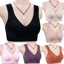 Full Cotton Bras Front Closure Vest Brassiere Female Intimates Women Underwear Soft Intimate Plus Size Bras For Women Wide Strap