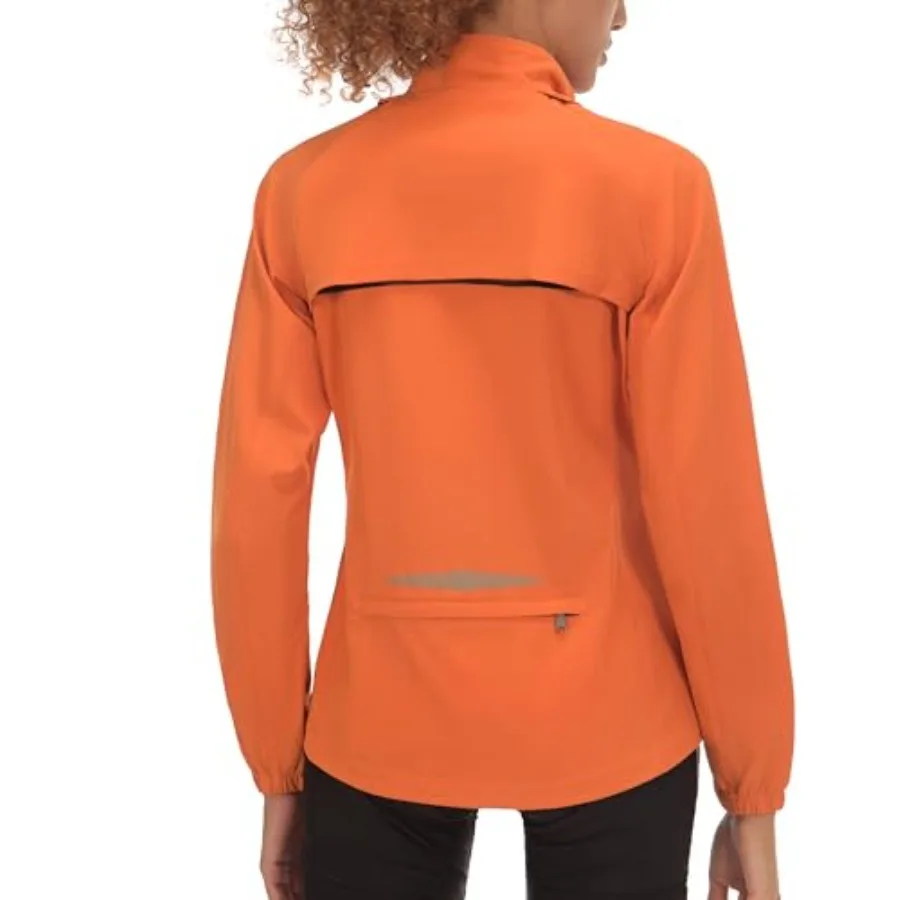 

Women's Lightweight Waterproof Cycling Jacket with Removable Sleeves for Biking Running Golf