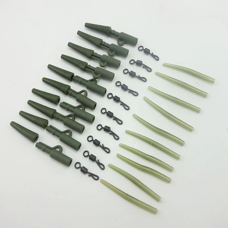 

10 sets Carp Fishing Accessories Lead Clip Quick Change Swivel Tail Rubber Anti Tangle Sleeves Carp Rig Coarse Fishing Tackle