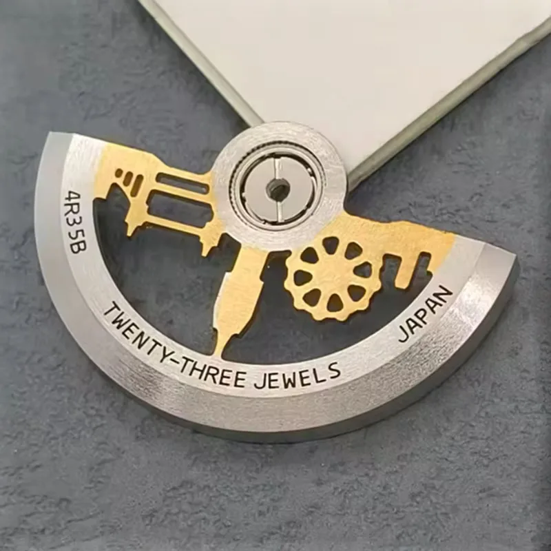 Two-tone Skeleton Automatic Rotor for Seiko NH35/NH36 Movement, City Pattern Hollow Engraved Oscillating Weight, Watch Mod Parts