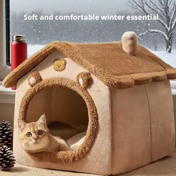 封閉式貓窩,採用防污材料,可拆卸清洗,四季皆宜,室內外通用,大號寵物庇護所 6 最佳銷售 貓戶外屋 - №6