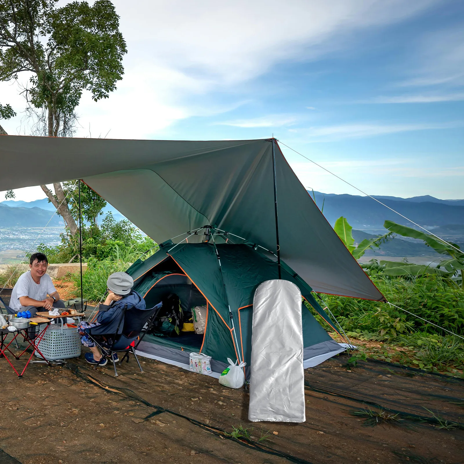

Чехол для складной стремянки из водонепроницаемой ткани Оксфорд, серебристый, с утягивающим шнурком, сумка-чехол для хранения и защиты для домашней, садовой и уличной лестницы