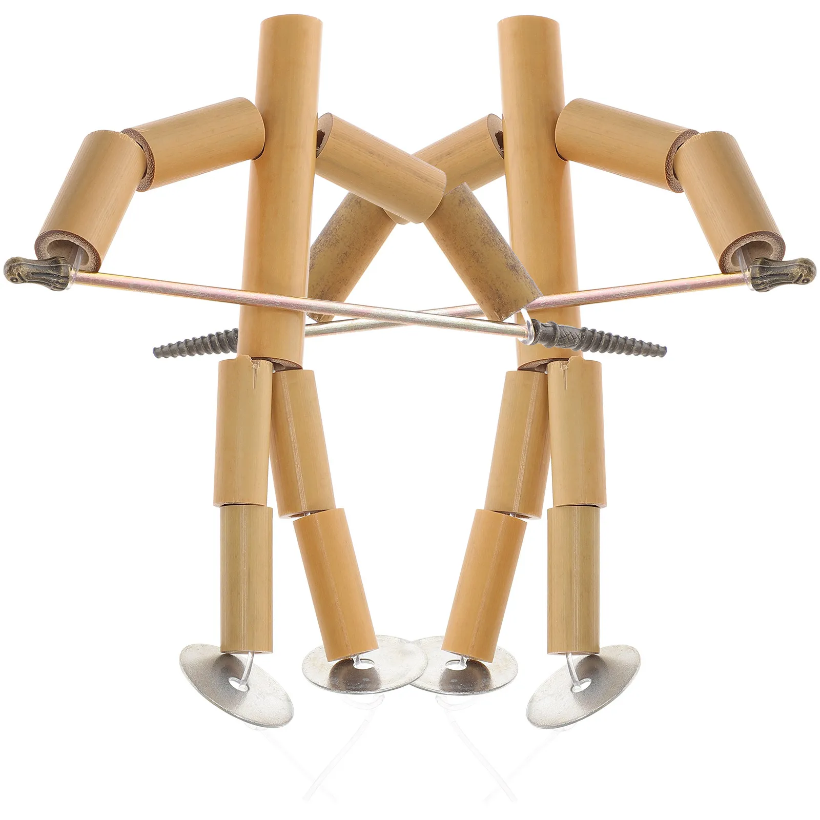 

2Sets Bamboo Puppet Battle Game Desktop Interactive Play Set for Kids Educational Motor Skills Training Social Engagement Family