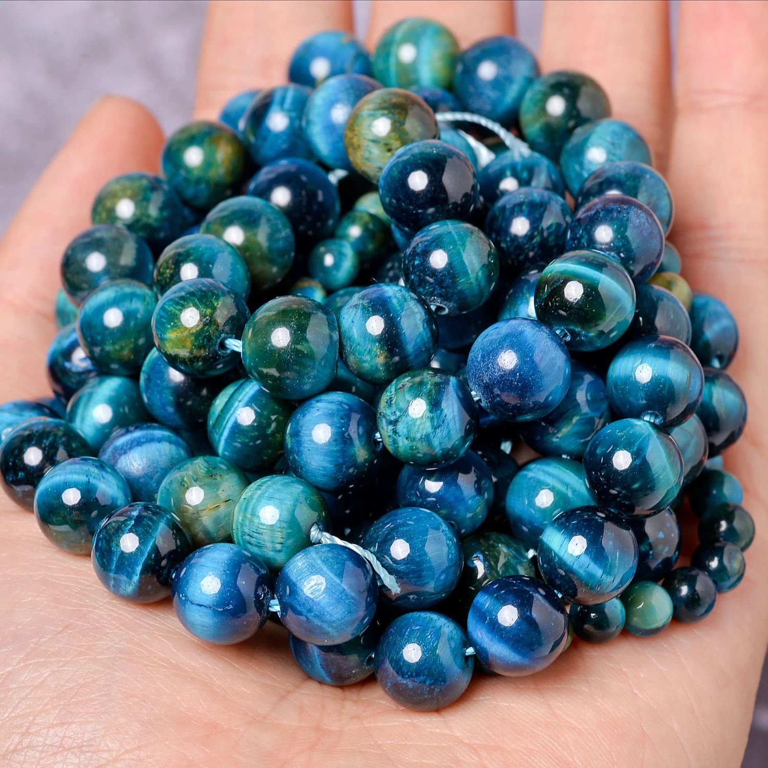 Natural Stone Beads Tiger Eye Rose Quartz Amazonite Turquoises Obsidian Agates Beads For Jewelry Making DIY Bracelet 4 6 8 10mm