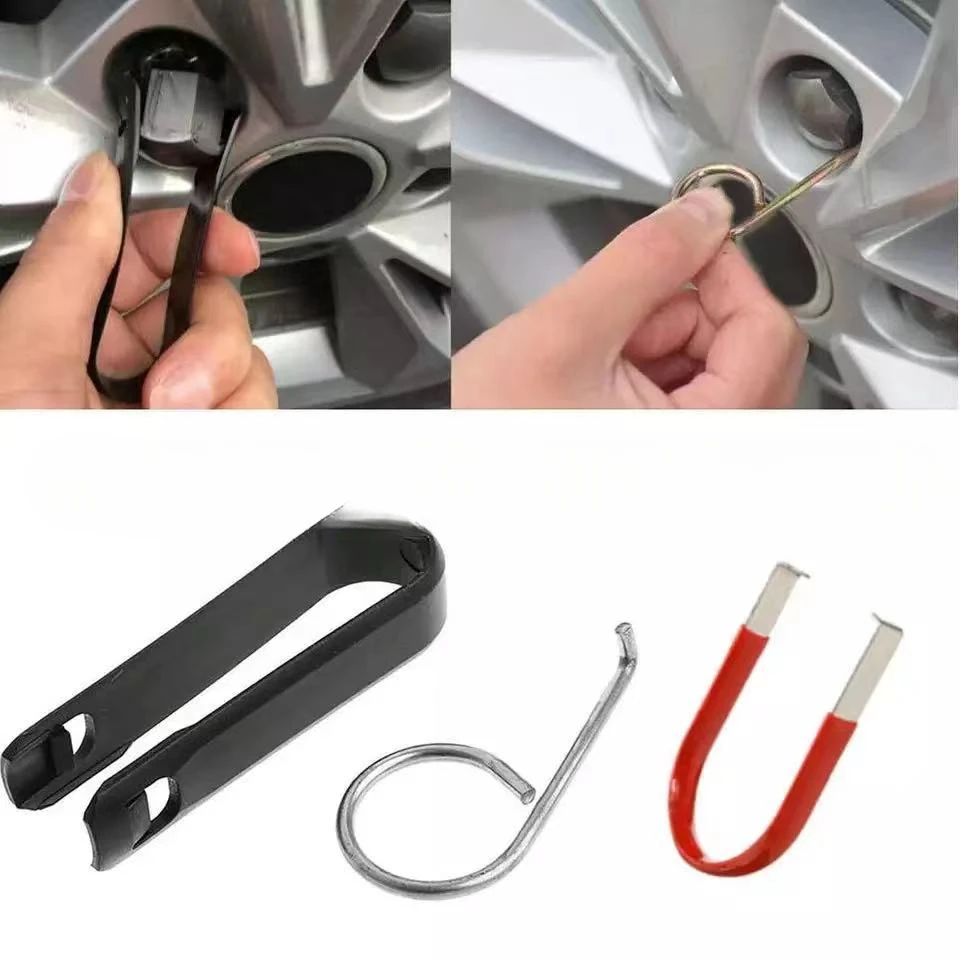 1/3pcs Universal Car Truck Wheel Lug Bolt Nut Center Cover Cap Car Tire Cap Puller Tool Extractor Removal Tool Clip with Hook