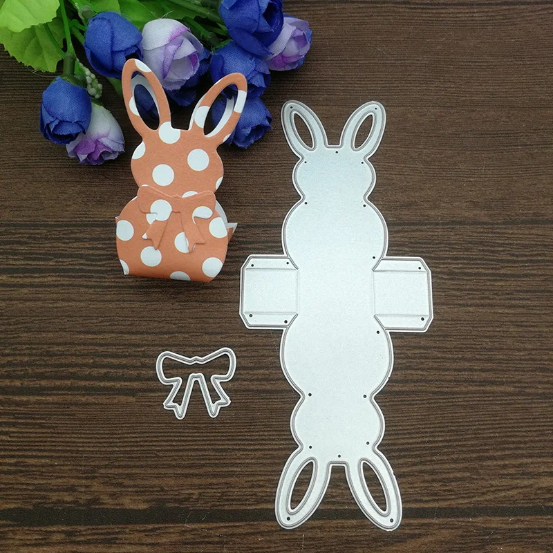 3d coelho quadro portão caixa de corte metal dados estênceis para diy scrapbooking decorativo gravação artesanato morrer corte modelo