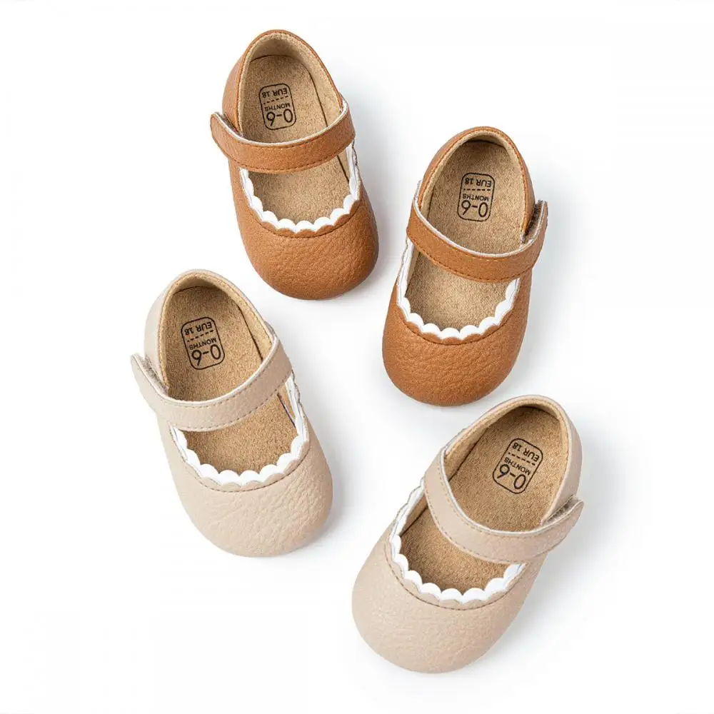 

Baby Shoes Infant Cute Baby Girl First Walker Rubber Sole Anti-slip Breathable Baby Comfortable Soft solid color Shoes 0-18M