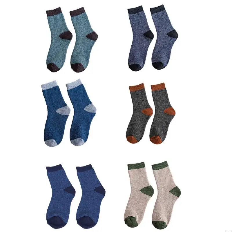 P88B Wool Socks Mens Soft Thick Thermal Winter Socks for Men Warm Hiking Socks Gifts