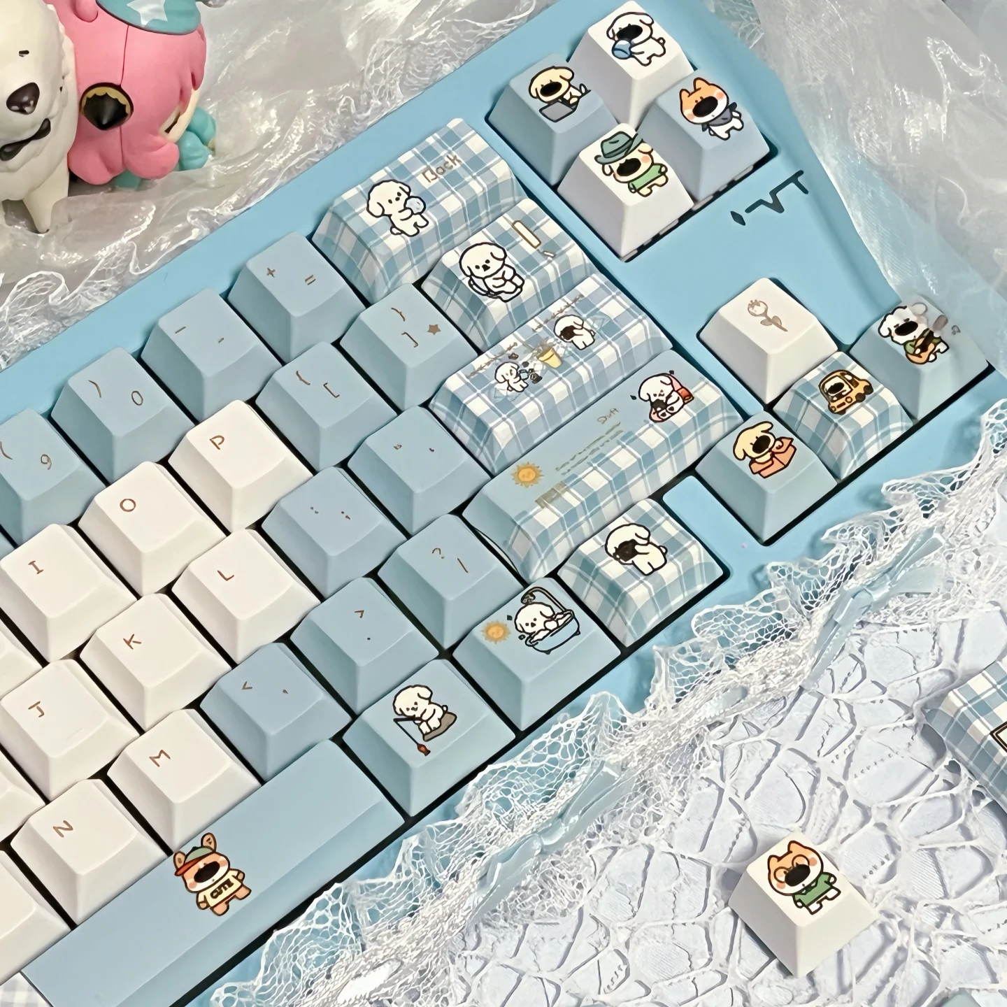 Q cute puppy five-sided sublimation keycap new original round roll MOA girl cute customized personalized keycap PBT