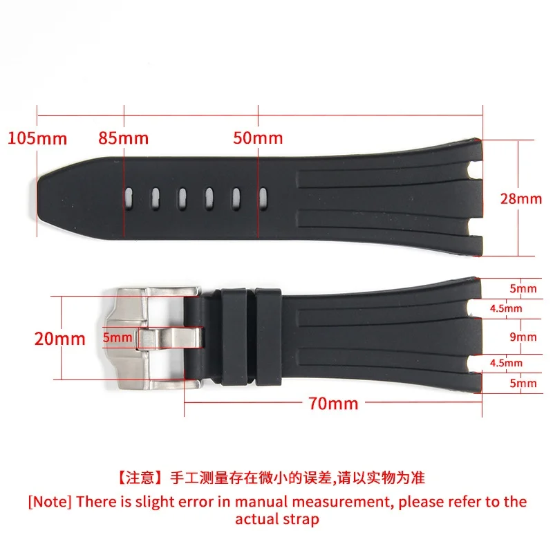 for Audemars Piguet Royal Oak Offshore 15710 15703 26470 15707 26703 28x20mm Watchband Durable Rubber Silicone Watch Strap