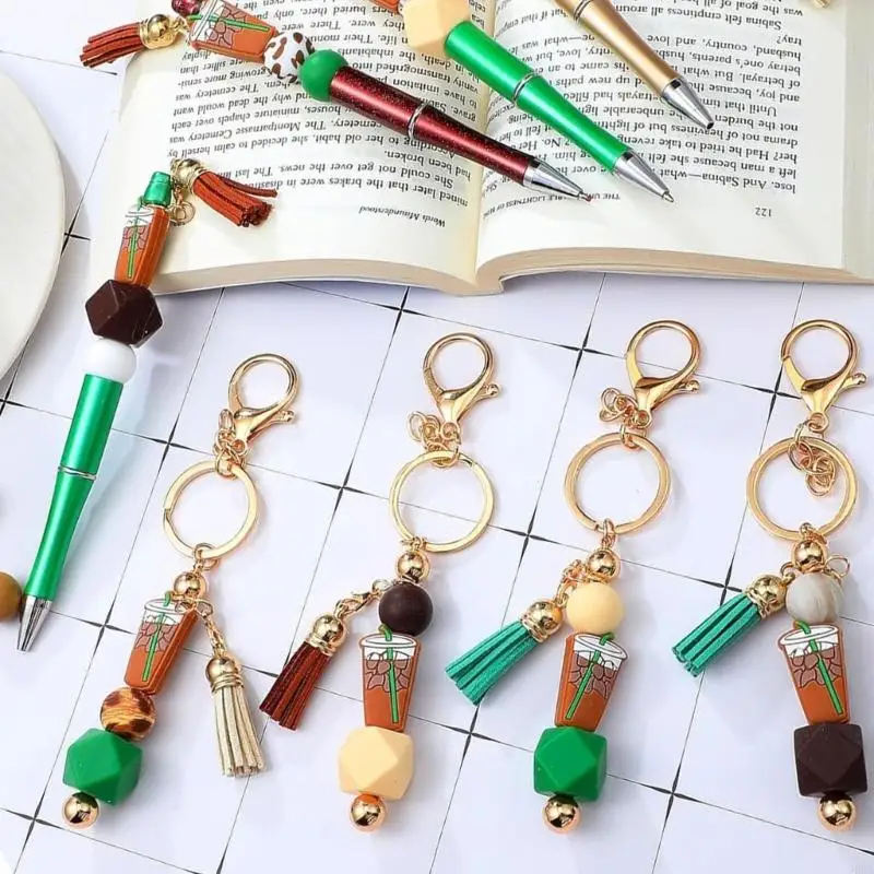96BA Beadable Ballpoint Pen Set Including Craft Beads, Hooks and Tassels