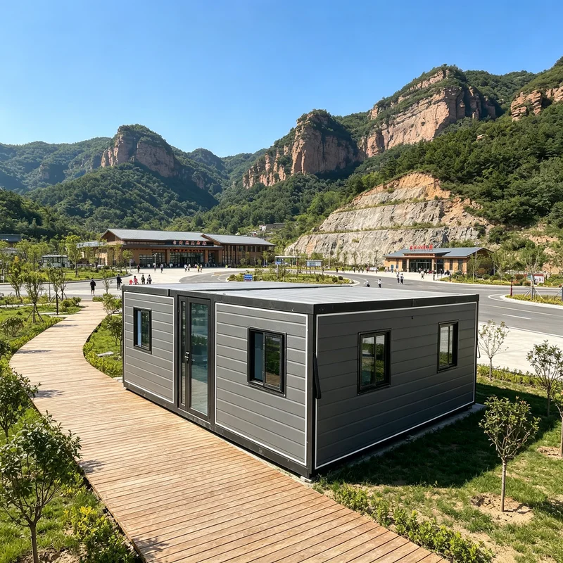 Prefab House Steel Panel Modular Portable Unit For Tourism Site Lodge Short Term Residential Use