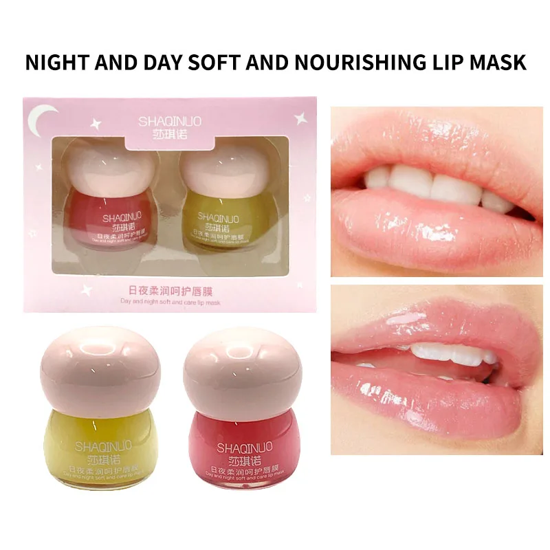 SHAQINUO Day & Night Nourishing Lip Treatment Mask — Reduces Fine Lip Lines, Deeply Hydrating and Moisturizing,