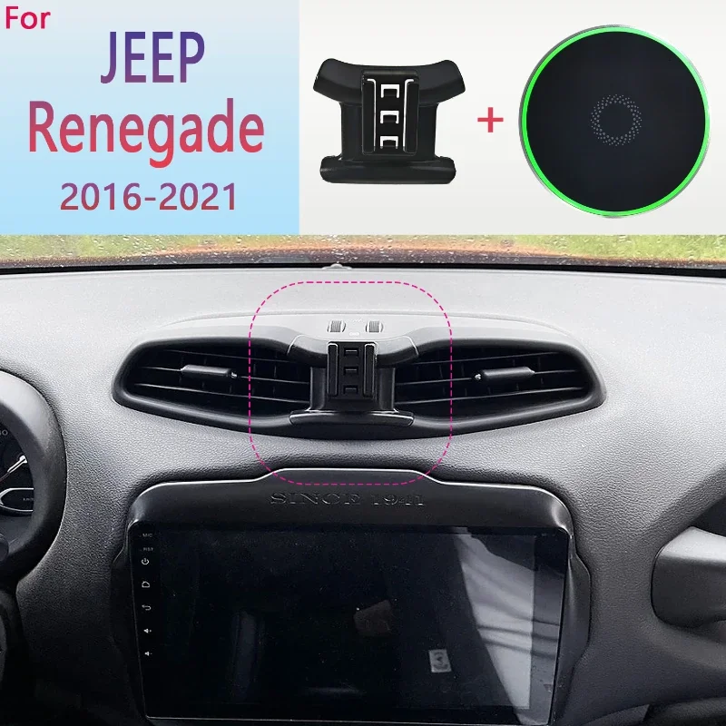 Magnetyczny uchwyt samochodowy na telefon do JEEP Renegade 2016 2017 2018 2019 2020 2021 15W bezprzewodowy stojak na telefon do ładowania MagSafe Base