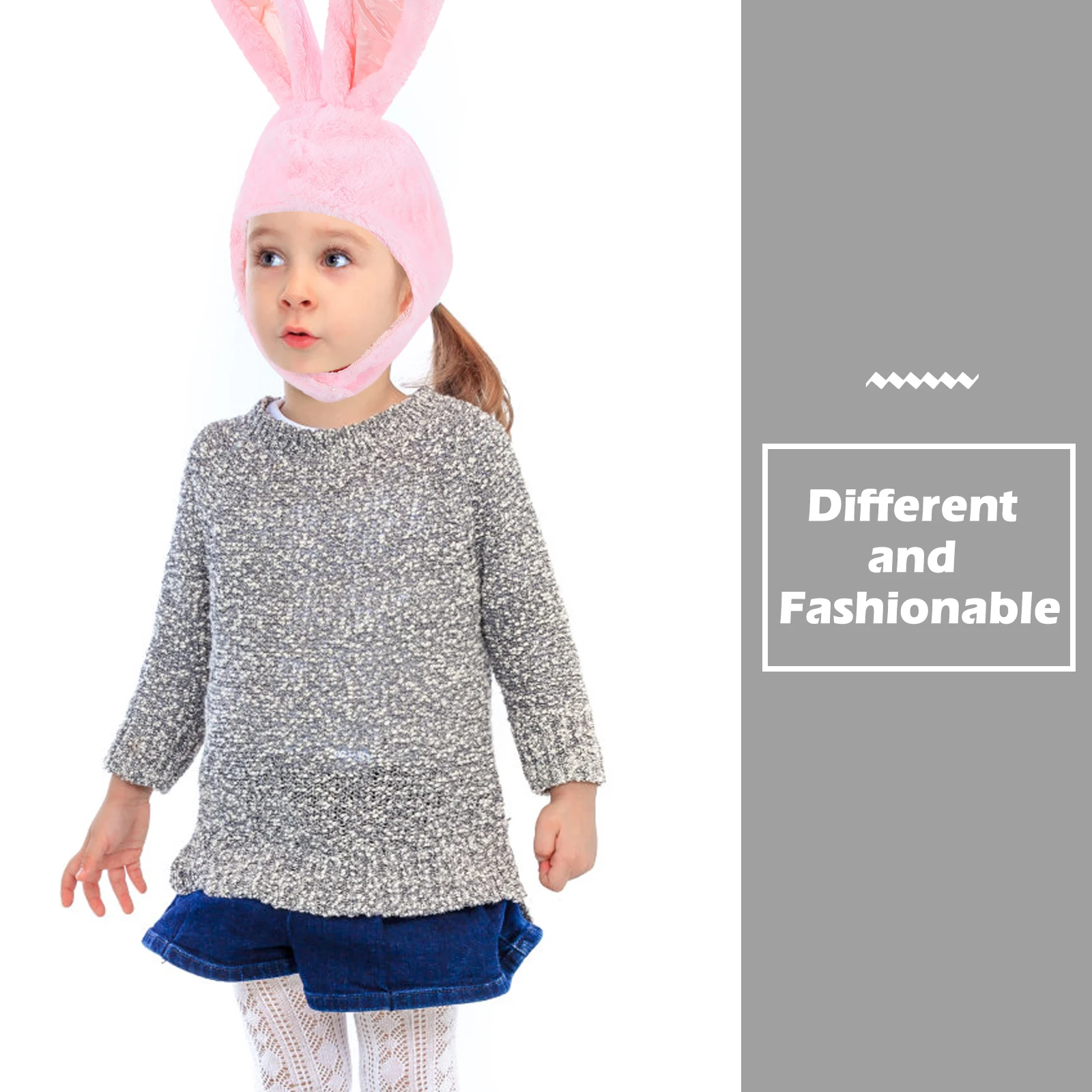 

Cute Rabbit Ear Headgear Lightweight Cartoon Photography Props Accessories Animal Pink Kids Hat No Fading Textured