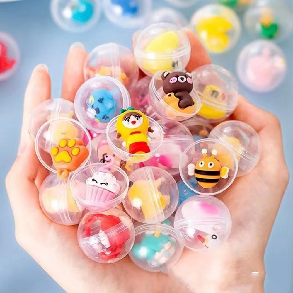 50/100Pcs 32mm Transparent Eggshell Small Animal Toys Children\'s Birthday Party Carnival Kindergarten Back to School Gift Pinata