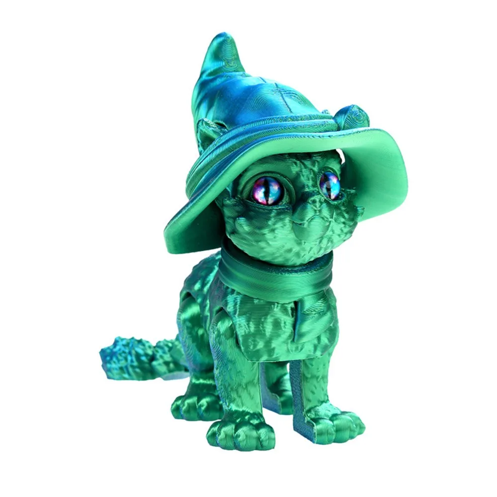 大きな目 3D プリント猫モデルプラスチック素材創造的な彫刻関節猫人形 3D 印刷技術かわいいスタイル