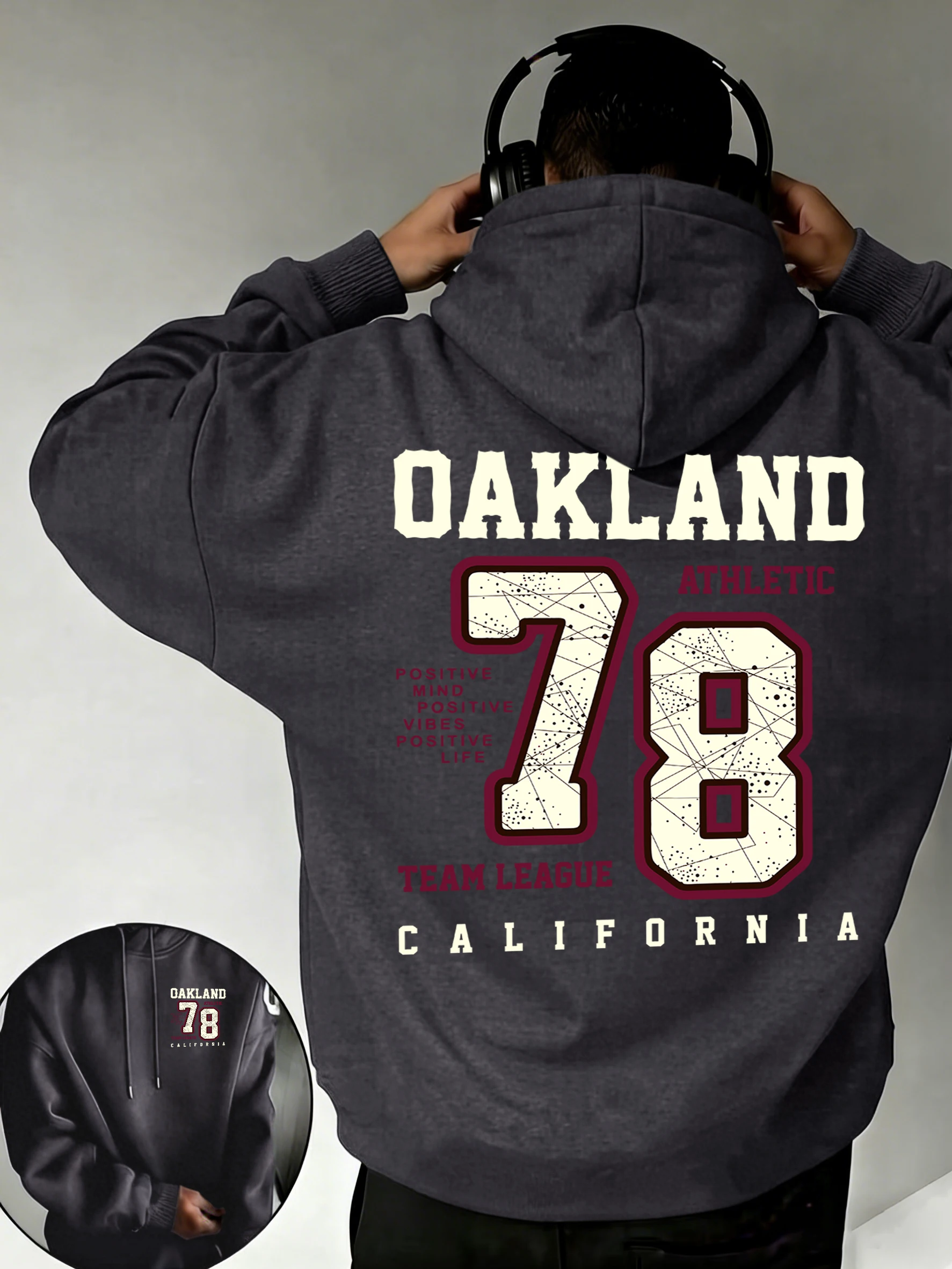 

Мужская толстовка с капюшоном в стиле 78 Team League California, модная осенняя уличная одежда, классический флисовый пуловер с карманами, повседневный спортивный костюм