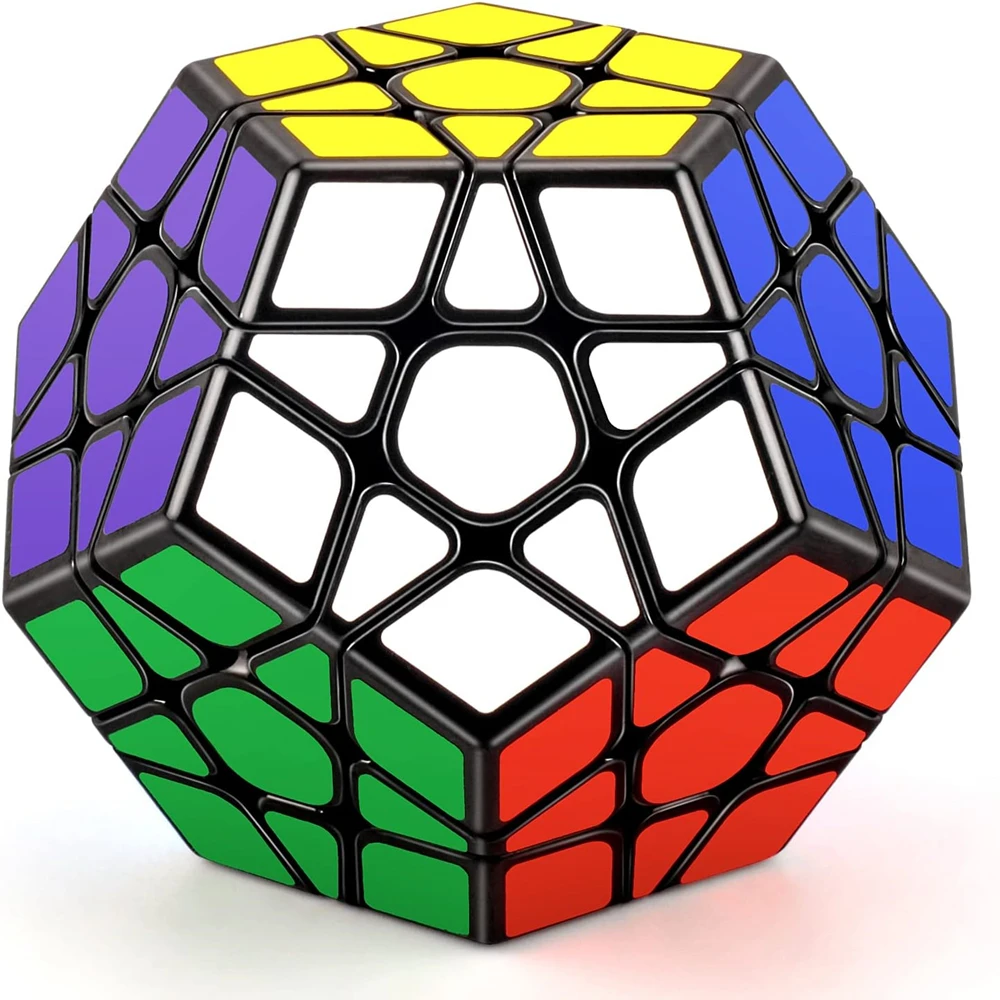 Qiyi Megaminx Speed Magic Cube 3x3 Stickerless,Pentagon Speed Smooth Magic Cube Dodecahedron Speed Puzzle Cube 3D Puzzle Cube