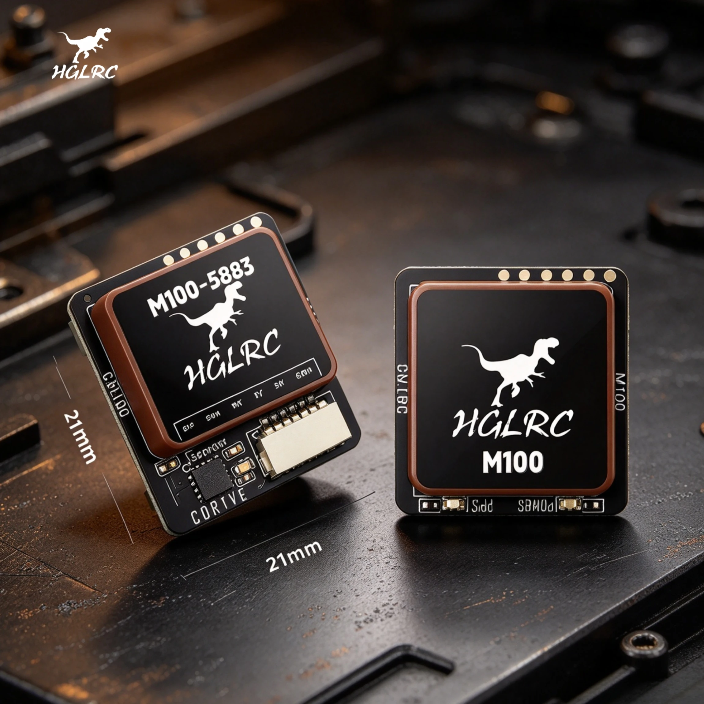 HGLRC M100-5883 M10 GPS Module Compass Ceramic Antenna LED 21x21mm for RC Airplane Long Range FPV Drone