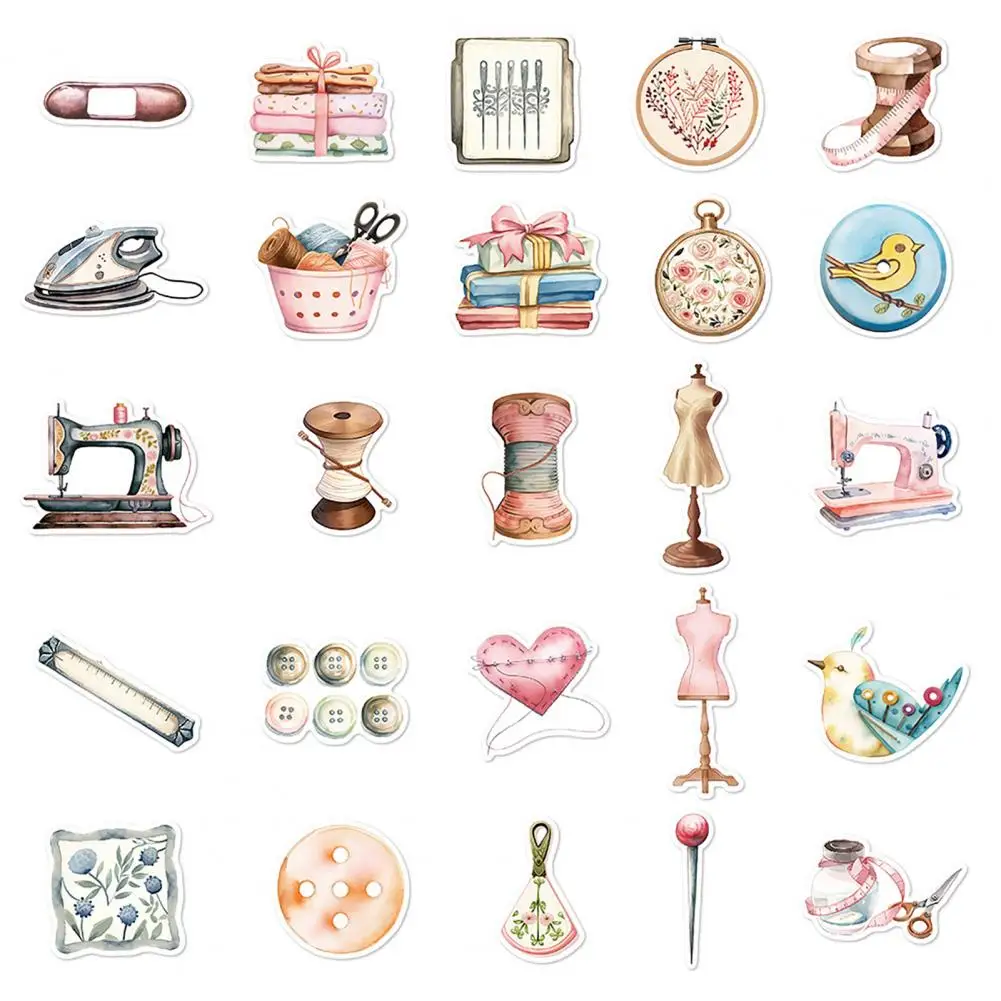 ชุดสติกเกอร์ธีมลายการ์ตูนสำหรับงานตัดเย็บ50ชิ้นสำหรับติดแล็ปท็อปโทรศัพท์ตู้เย็นมีการยึดเกาะที่แข็งแรงสำหรับการทำอัลบัมภาพ