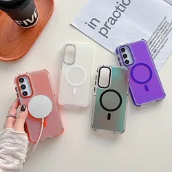 Magsafe Case For Samsung Galaxy A16 A06 A15 A55 A35 A25 A53 A54 A36 A14 A15 Matte Candy Magnetic Cover